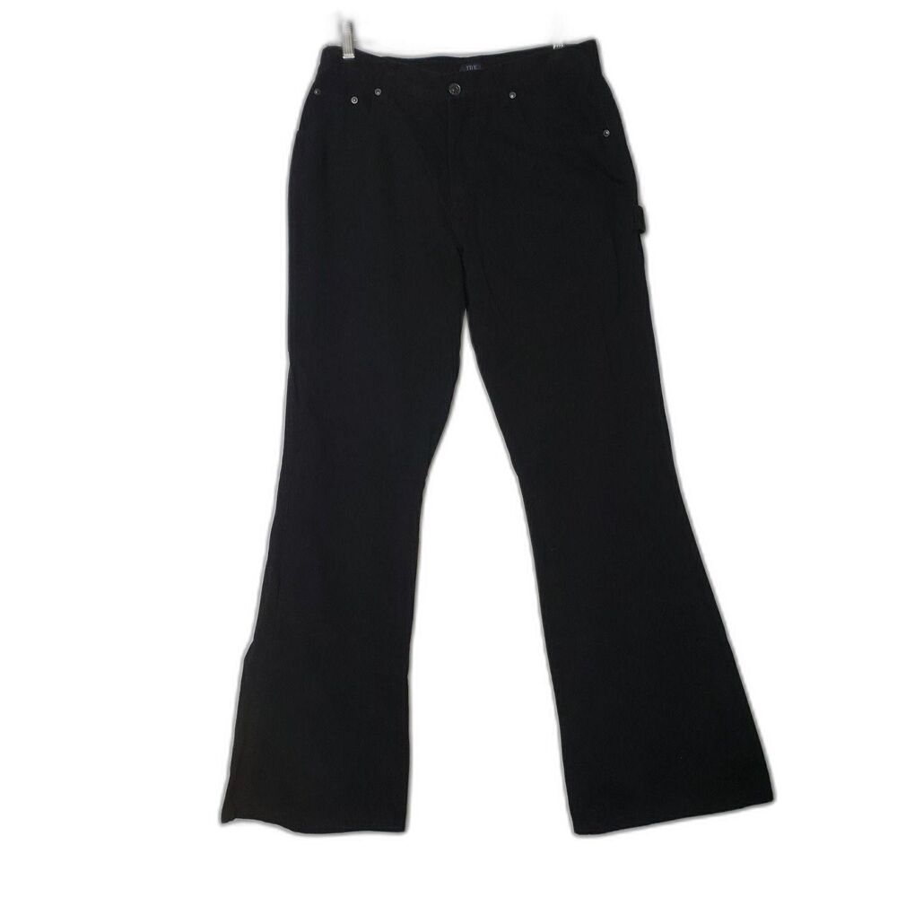The Blues Pants Womens 11/12 Black Flare Leg Casual Workwear 100% Cotton